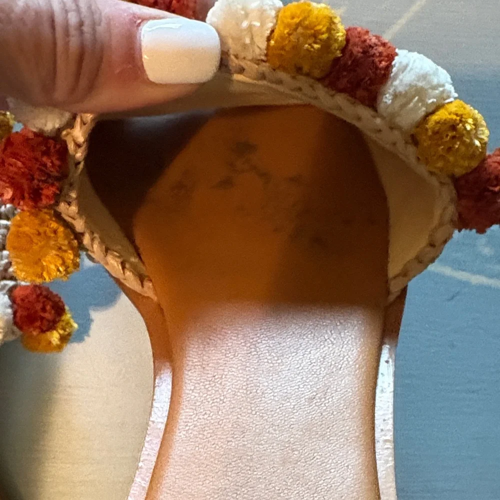 Tory Burch Tan Pom Pom Slides - Picture 4 of 6